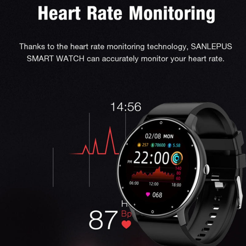 Round Screen Smart Watch IP67 Waterproof Fitness Sports Smartwatch For Android iOS