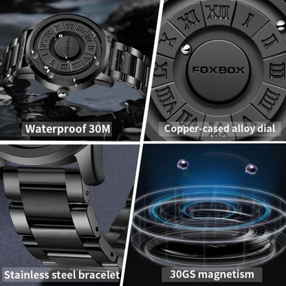 Fashion Scrolling Dial Leather Steel Band Mens Minimalist Watch