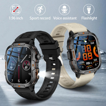 Square Military Smart Watch With Wireless Call & Emergency SOS Function