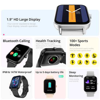 P81 Smart Watch Bluetooth Call Heart Rate Fitness Sports Watch