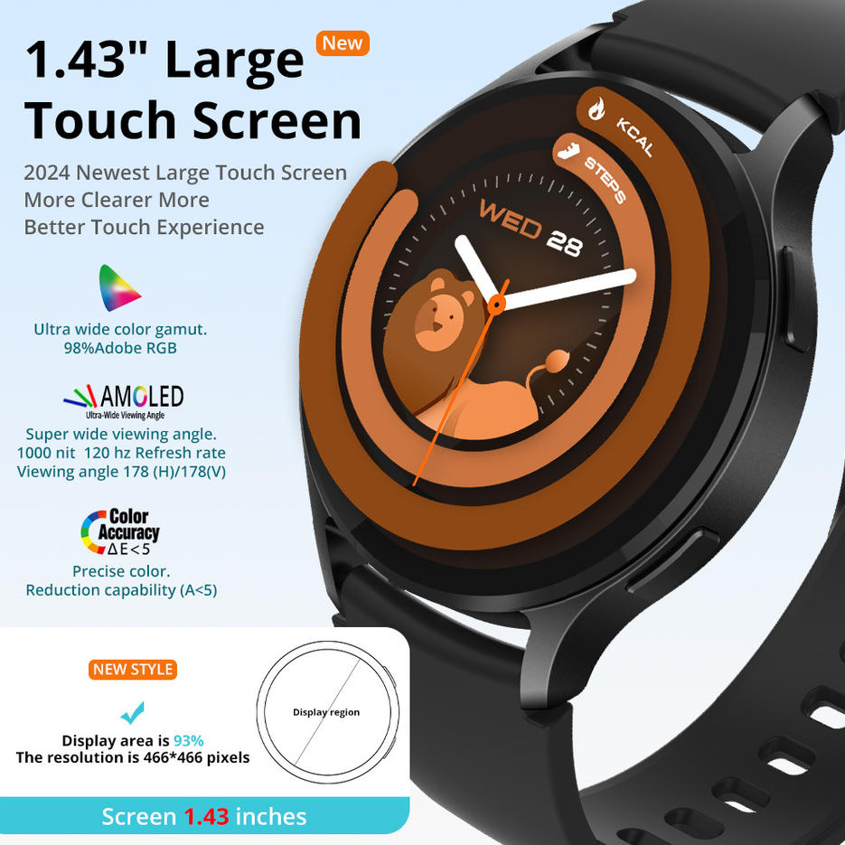 1.43‑Inch AMOLED Round Smart Watch