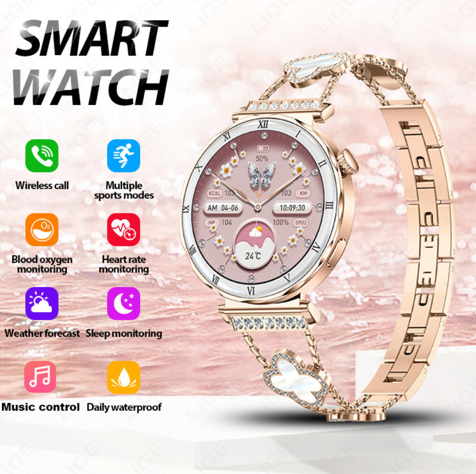 Women Smart Watch, Luxury Diamond Bluetooth Call Smartwatch for Ladies