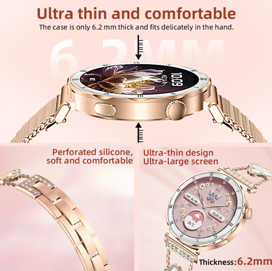 Women Smart Watch, Luxury Diamond Bluetooth Call Smartwatch for Ladies