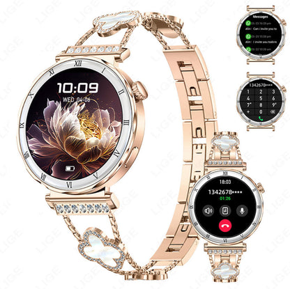 Women Smart Watch, Luxury Diamond Bluetooth Call Smartwatch for Ladies