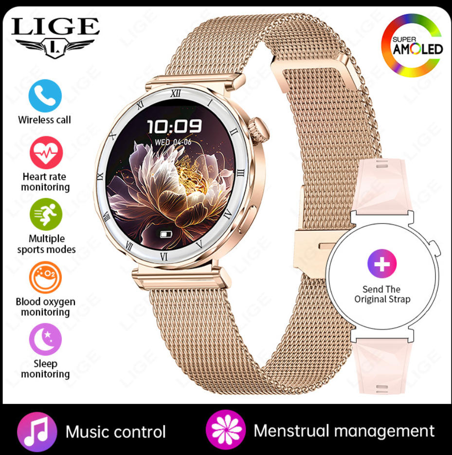 Women Smart Watch, Luxury Diamond Bluetooth Call Smartwatch for Ladies