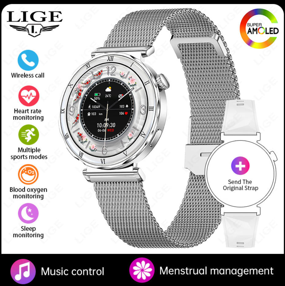 Women Smart Watch, Luxury Diamond Bluetooth Call Smartwatch for Ladies