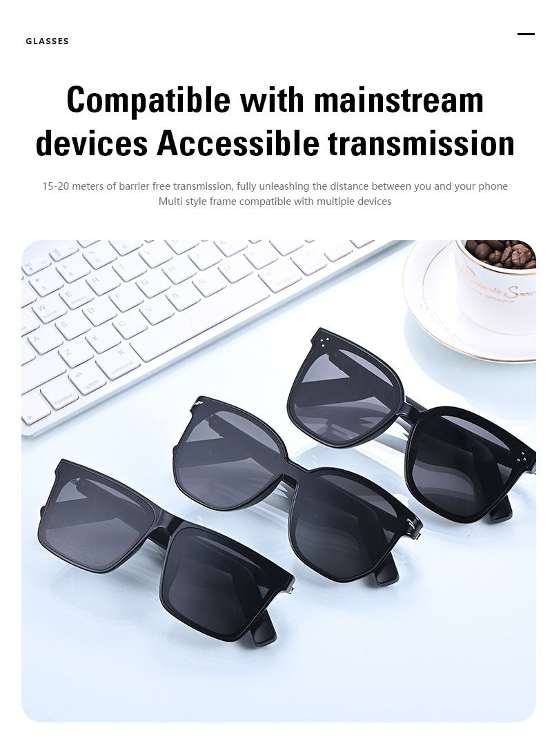 Smart Bluetooth Audio Sunglasses Square Polarized UV Protection Shades