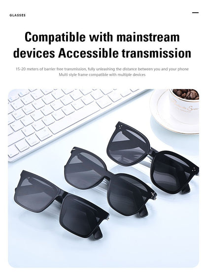 Smart Bluetooth Audio Sunglasses Square Polarized UV Protection Shades