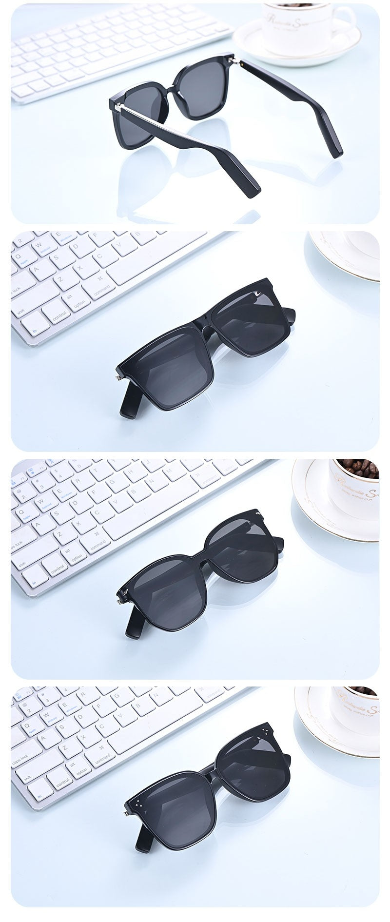 Smart Bluetooth Audio Sunglasses Square Polarized UV Protection Shades