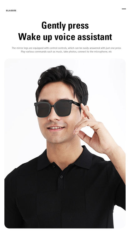Smart Bluetooth Audio Sunglasses Square Polarized UV Protection Shades