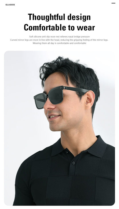 Smart Bluetooth Audio Sunglasses Square Polarized UV Protection Shades