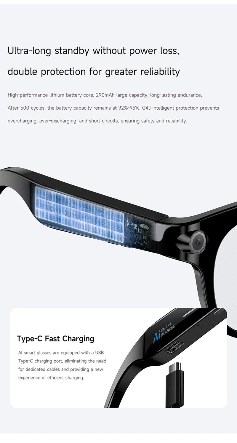 M89S Smart Glasses with 3 Interchangeable Lens Styles