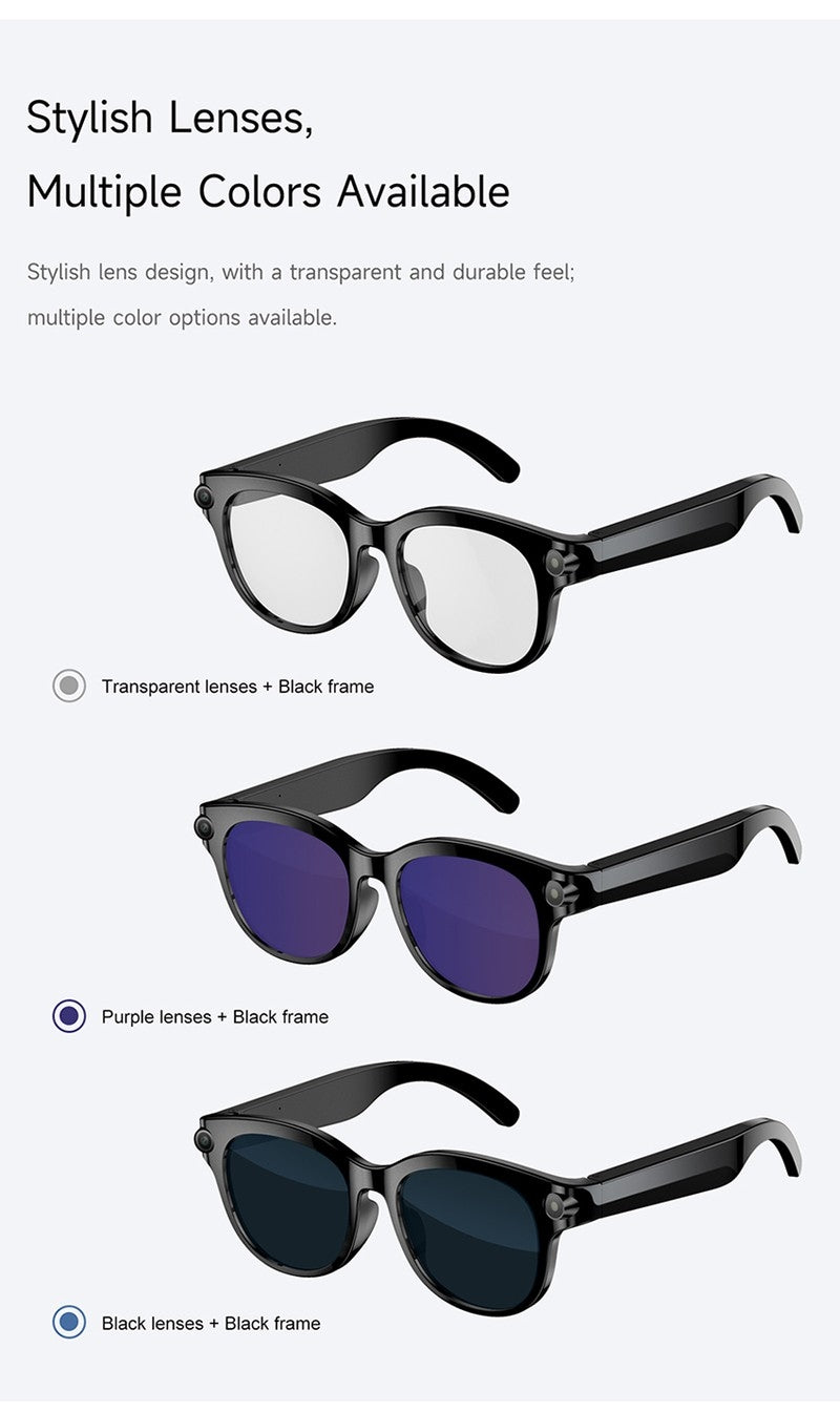 M89S Smart Glasses with 3 Interchangeable Lens Styles