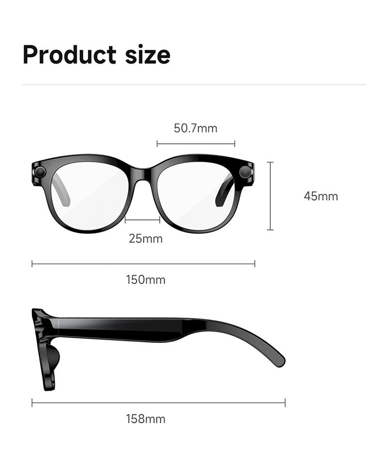 M89S Smart Glasses with 3 Interchangeable Lens Styles