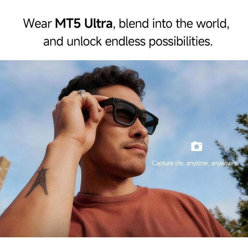 MT5 Upgraded Battery Pack for AI Smart Glasses, Matching Portable Charging Case Eliminates Low-Power Anxiety for Outdoor Trips