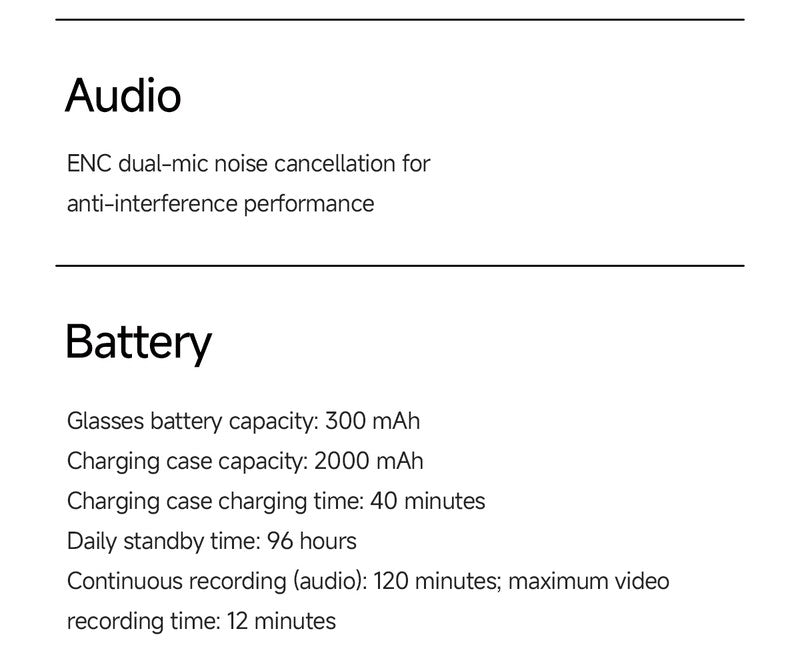 MT5 Upgraded Battery Pack for AI Smart Glasses, Matching Portable Charging Case Eliminates Low-Power Anxiety for Outdoor Trips