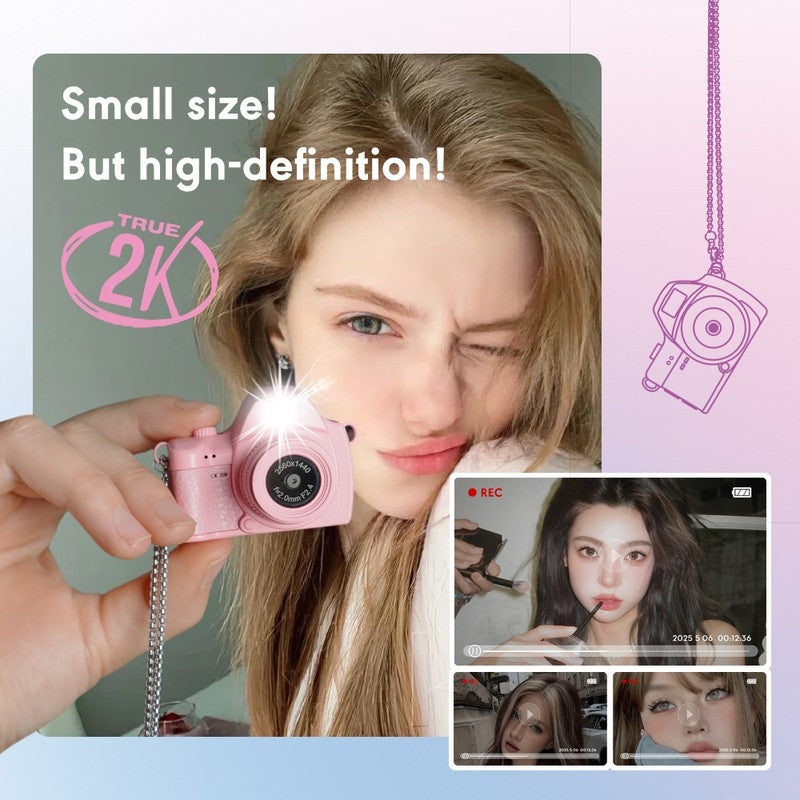 S160 Pastel Color Options for Retro Mini Pendant Camera