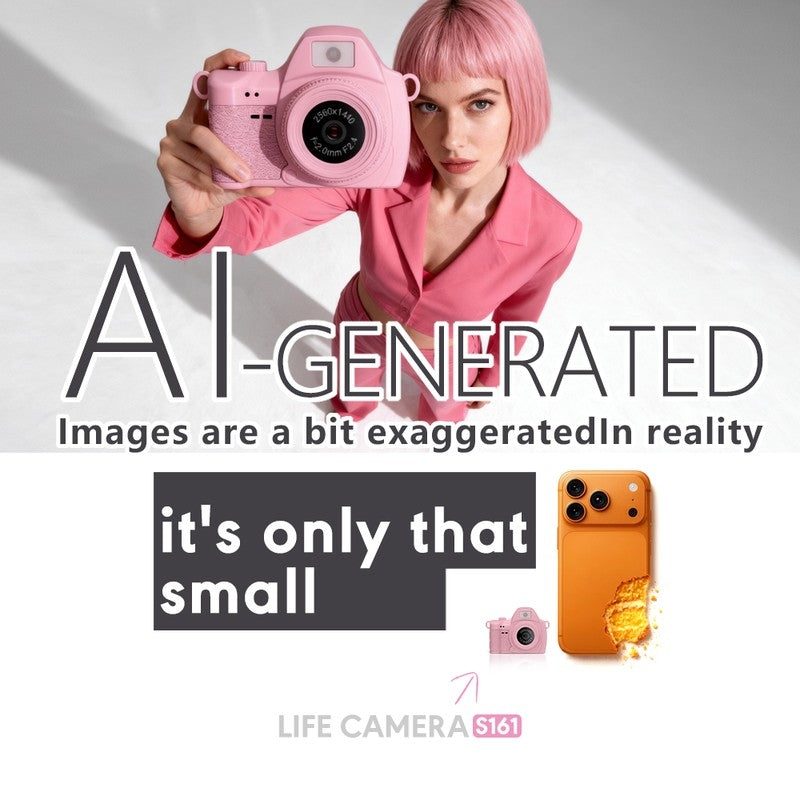 S160 Pastel Color Options for Retro Mini Pendant Camera