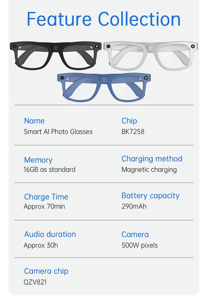 S2 Shooting Sunglasses Bluetooth Audio AI Glasses