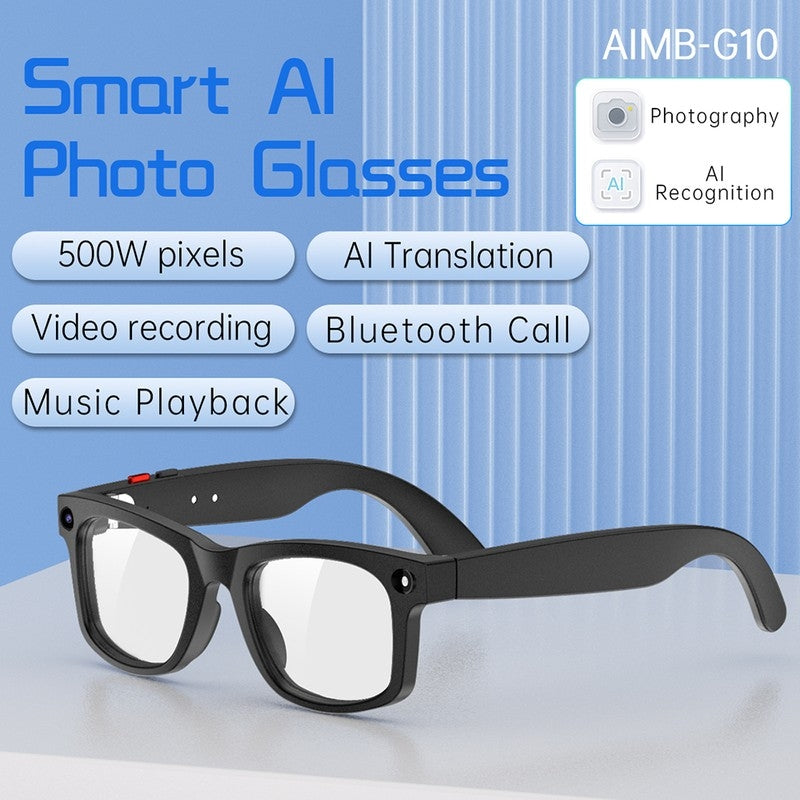 S2 Classic Square Smart Shooting Sunglasses, Hands-Free Video Record Bluetooth Audio AI Glasses