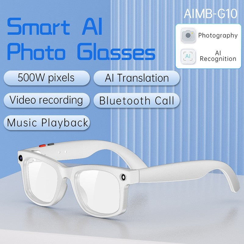 S2 Classic Square Smart Shooting Sunglasses, Hands-Free Video Record Bluetooth Audio AI Glasses