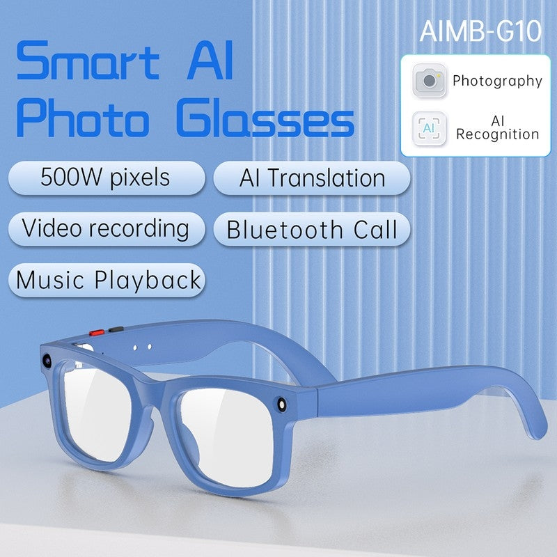S2 Classic Square Smart Shooting Sunglasses, Hands-Free Video Record Bluetooth Audio AI Glasses