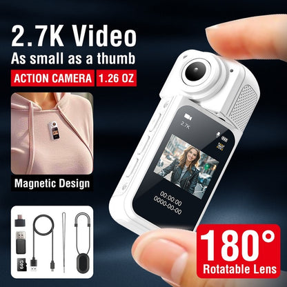 S70 Portable Mini Action Camera with Preview Screen, 2.7K Recording