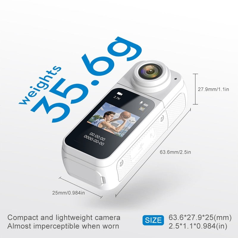 S70 Portable Mini Action Camera with Preview Screen, 2.7K Recording