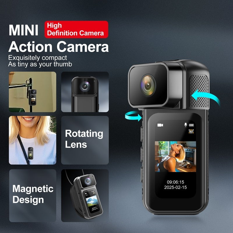 S80 Ultra-Slim Pocket Action Camera with Dual-Side Design