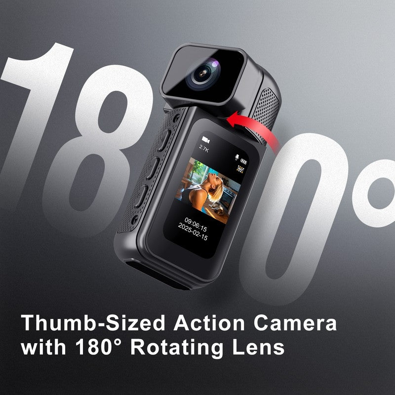 S80 Ultra-Slim Pocket Action Camera with Dual-Side Design