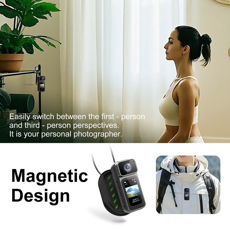 S80 Ultra-Slim Pocket Action Camera with Dual-Side Design