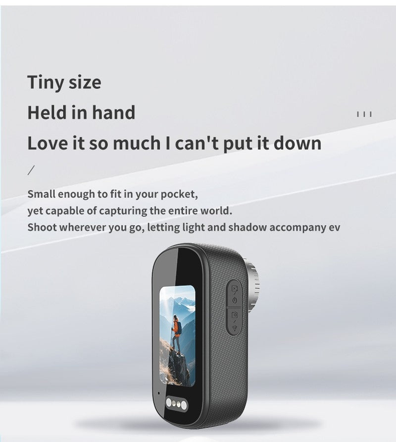 T8 4K HD Thumb-Sized Portable Action Camera, Wide Angle Lens, Built-in Preview Screen, Extra-Long Battery Life for Outdoor Hiking & Travel Vlogging