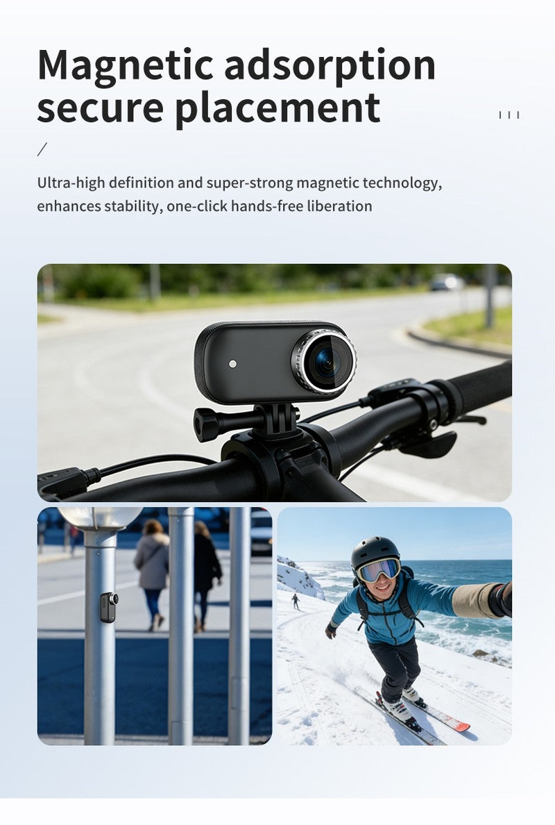 T8 4K HD Thumb-Sized Portable Action Camera, Wide Angle Lens, Built-in Preview Screen, Extra-Long Battery Life for Outdoor Hiking & Travel Vlogging