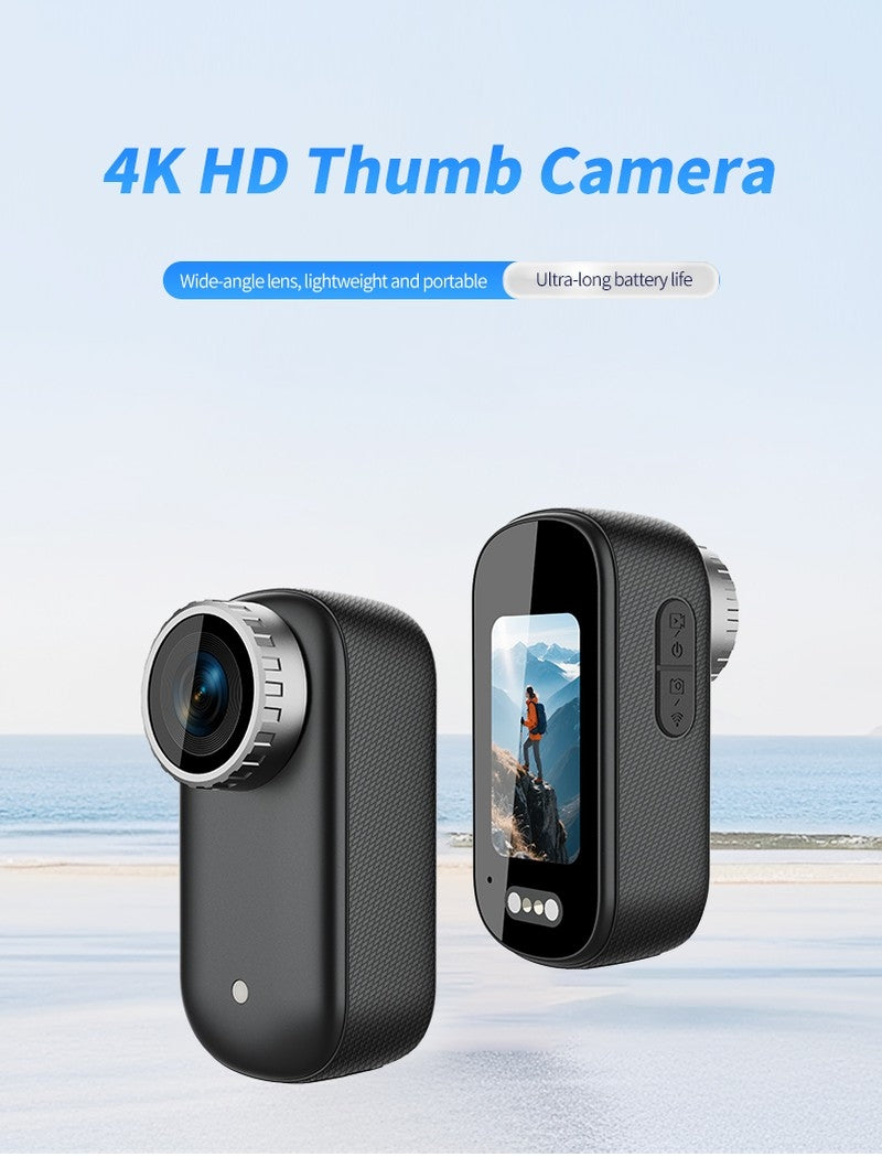 T8 4K HD Thumb-Sized Portable Action Camera, Wide Angle Lens, Built-in Preview Screen, Extra-Long Battery Life for Outdoor Hiking & Travel Vlogging