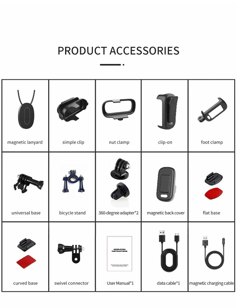 T8 4K HD Thumb-Sized Portable Action Camera, Wide Angle Lens, Built-in Preview Screen, Extra-Long Battery Life for Outdoor Hiking & Travel Vlogging