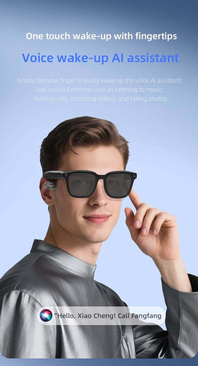 AI Smart Shooting Glasses | Multifunctional Audio Video Recording Sunglasses