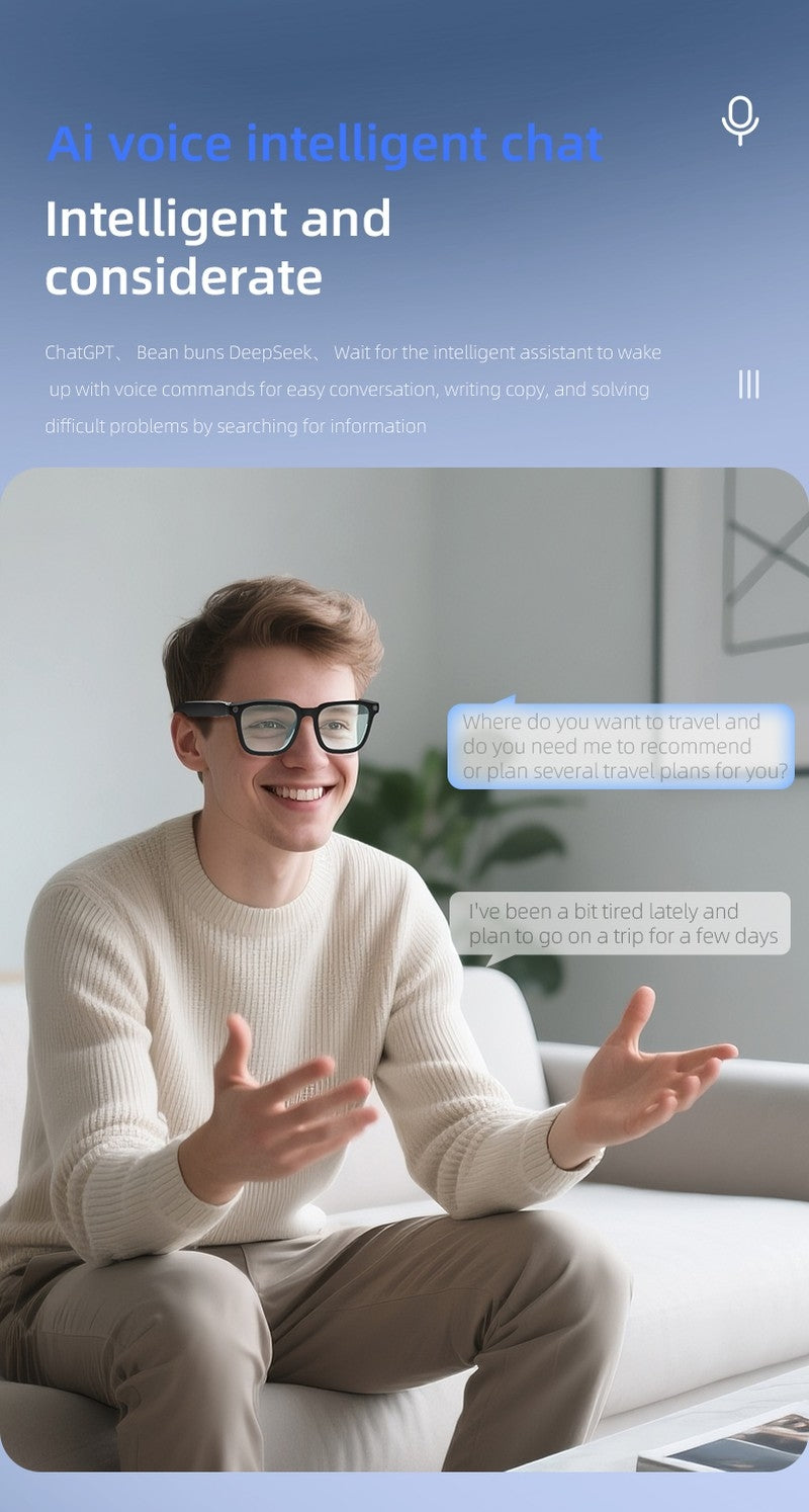 AI Smart Shooting Glasses | Multifunctional Audio Video Recording Sunglasses