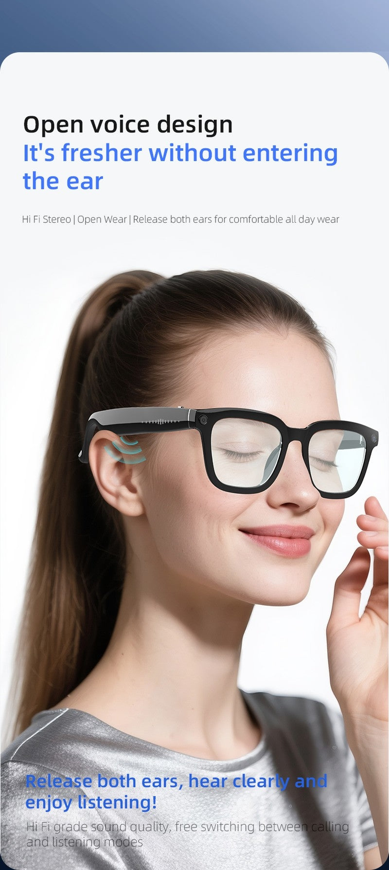 AI Smart Shooting Glasses | Multifunctional Audio Video Recording Sunglasses