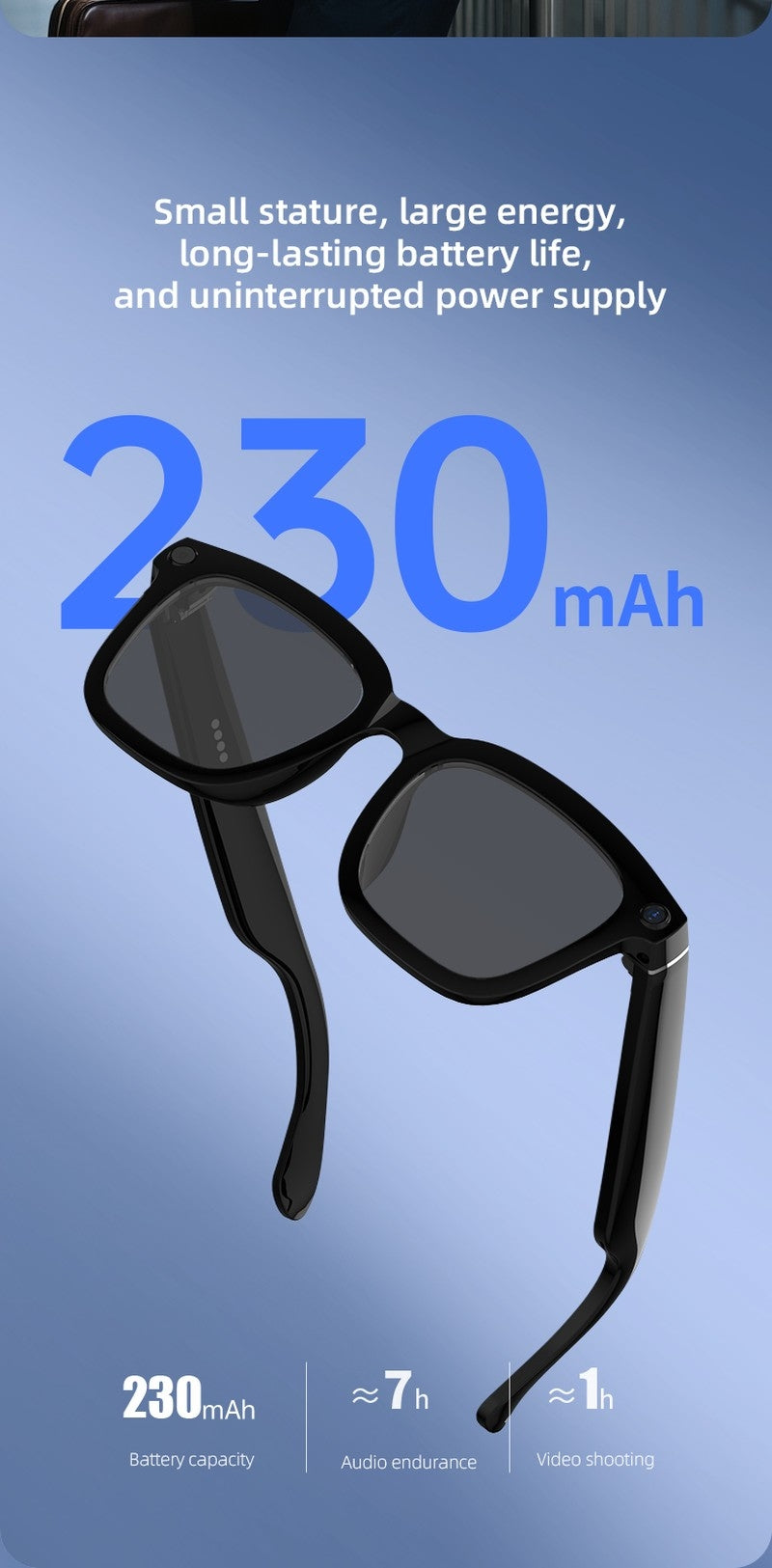 AI Smart Shooting Glasses | Multifunctional Audio Video Recording Sunglasses