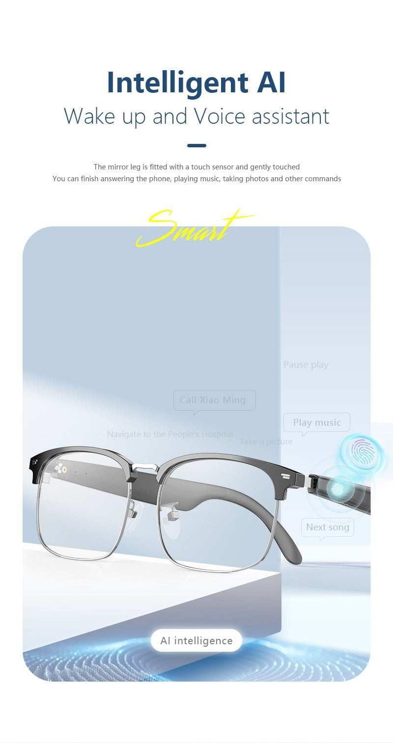 Touch Control Smart Bluetooth Glasses with Multi Functions