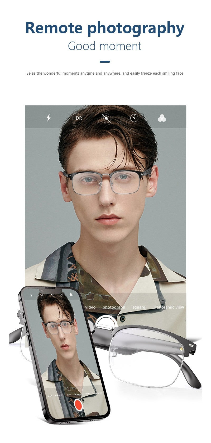 Touch Control Smart Bluetooth Glasses with Multi Functions