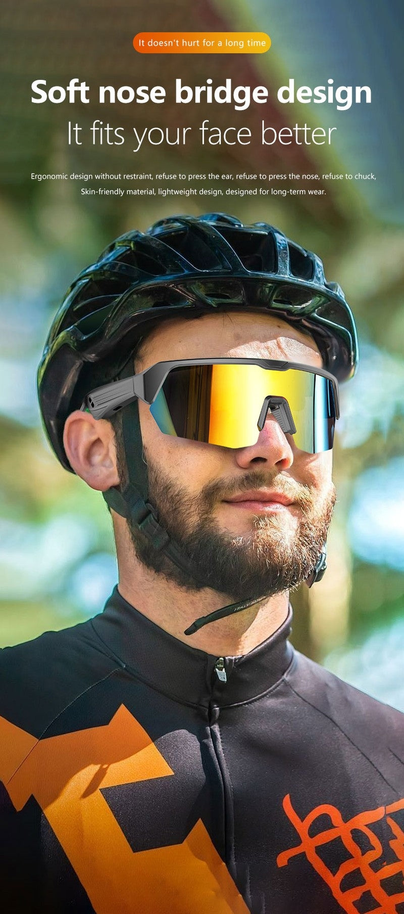 Ergonomic Sports Bluetooth Sunglasses for All Outdoor Activities